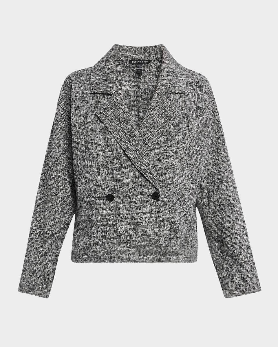 Petite Boxy Organic Cotton Tweed Blazer